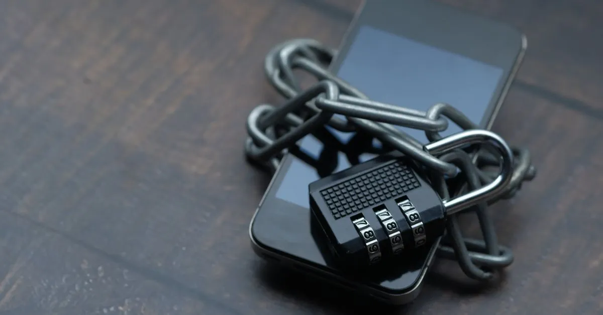 A padlock on a phone representing a private account